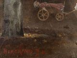 a painting of a woman and a child in a carriage