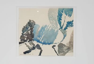 une photo représentant un oiseau bleu dans un cadre blanc