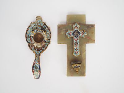 Passe-couloir Napoléon III en émaux cloisonnés à décor de fl… - Photo 1