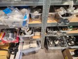 a lot of assorted items on the shelves in the room