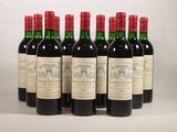 six bouteilles de vin rouge alignées