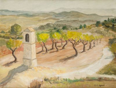 Carlos Raymond (1884-1970). Paysage provençal.