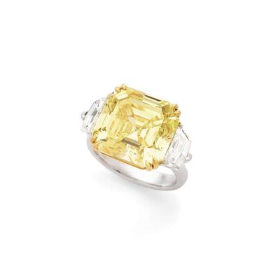 a yellow diamond and diamond ring, by van cleef
