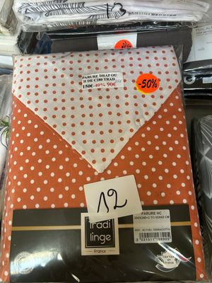 an envelope with a polka dot pattern on it