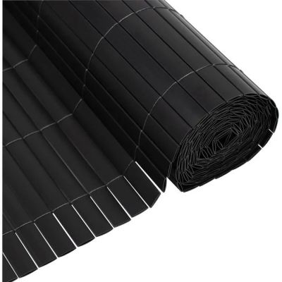 a roll of black plastic sheet on a white background