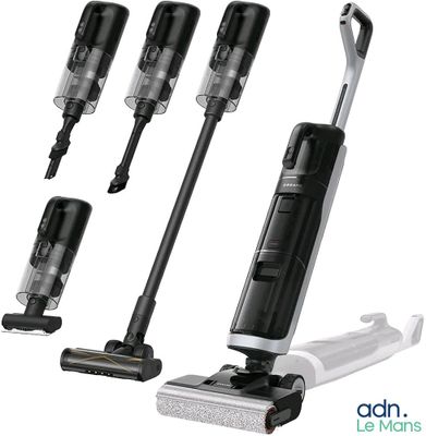 four different types of vacuum cleaners are shown on a white background