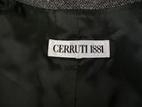 the label of a black jacket with the name cerruti 1881 on it