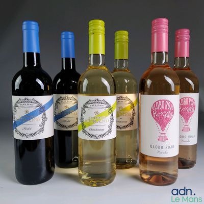 plusieurs bouteilles de vin sont alignées sur une table