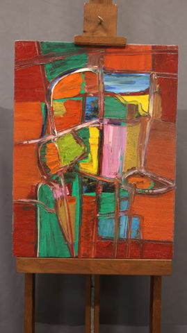 Bruno CANTAIS (né en 1966) « L’éveil ». Huile ou acrylique sur to...