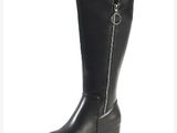 bottes en cuir noires pour femme avec des fermetures éclair sur le côté