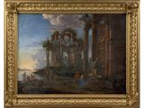 a painting of a painting of a roman ruins with figures in the foreground