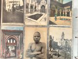a book that has pictures of people and buildings on it