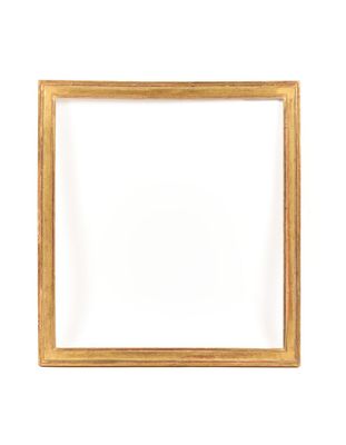 an empty wooden frame on a white background