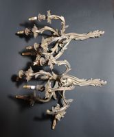 Paire d'appliques à 5 branches en bronze doré de style Louis… (photo 2)
