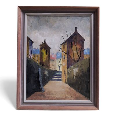 J. BISCAARD SORENSEN (XXème) Scène de rue