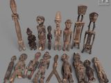 an image of a group of wooden figurines sitting on top of a table