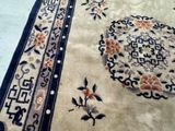a large oriental rug on the floor in a room