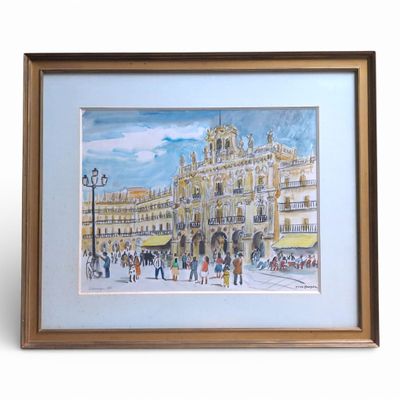 Yves BRAYER (1907-1990) Salamanque, 1980. Aquarelle signée e…