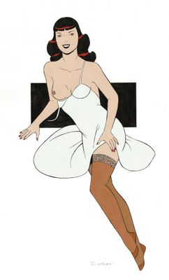 une image représentant une femme en robe blanche et bas