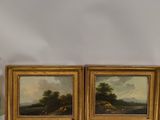 pair of 19th century oil paintings of a landscape by person