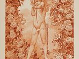 an image of a drawing of a cupid holding a bow and arrow