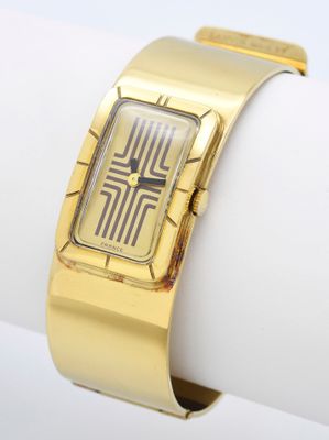 LANVIN Bracelet de Force Montre Rectangle - Plaqué or - Photo 1