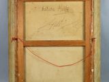 an old picture frame with a drawing of a man in a hat
