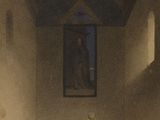 an image of a painting of a woman in a red dress sitting on the floor
