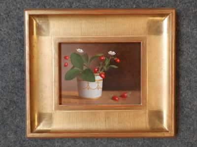 une image d'une peinture de fleurs dans un vase