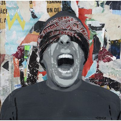 un tableau représentant un homme avec un bandana sur la tête