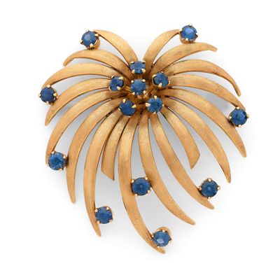 broche en or et saphir, signée Van Cleef