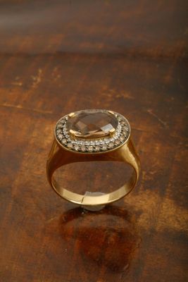 Bague cocktail en or jaune 750 millièmes (poincçon tête d'ai…