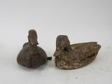 paire de figurines anciennes en fonte représentant des canards