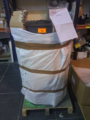 a stack of boxes on a pallet in a warehouse