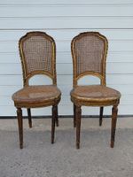 Paire de chaises en bois doré, assise et dossier cannés doré… (photo 2)