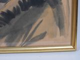 a picture of a painting of a zebra in a gold frame