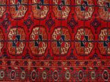 an oriental rug with a red and blue design on a white background
