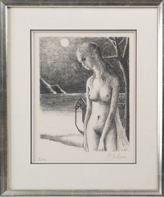 Paul DELVAUX (1897-1994), "jeune femme", lithographie signée…