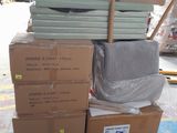 boxes stacked on top of each other on a pallet in a warehouse