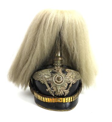 an image of a military hat with a long blonde hair