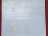 painting of a white square on a red wall with a red background