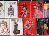 six books of halloween, including one of which is a woman and one of which is a man