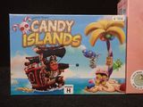 a box of candy islands with a pirate ship on it
