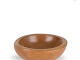 wooden bowl on a white background with a small wooden bowl in the middle of the bowl
