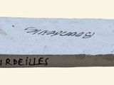 a cement block with writing on it that says bourdiez