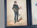 three framed pictures of a man in a uniform and a hat