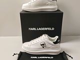 Baskets en cuir blanc pour homme Karl Lagerfeld avec logo vert