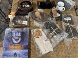 a table with a lot of items on top of it