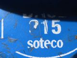 a close up of a sign on a blue pole