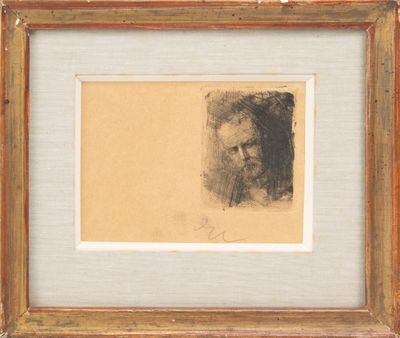 une image représentant le dessin d'un visage d'homme dans un cadre